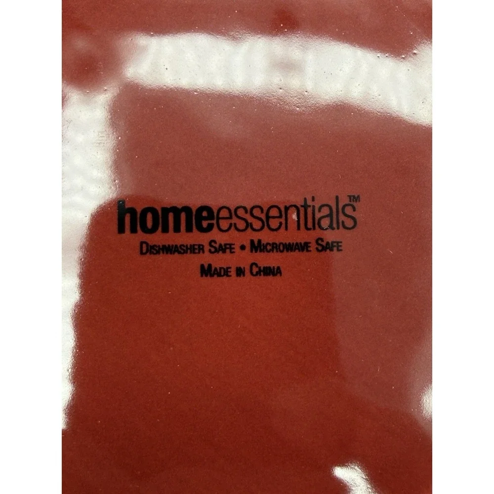 Home Essentials Ceramic Pie Dish‎ with Lid Red Beige Microwave Dishwasher Safe